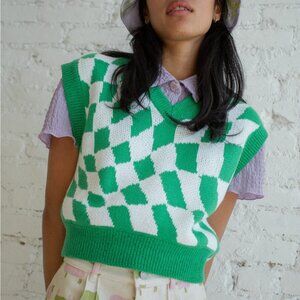Lisa Says Gah Vera Checkered Sweater Vest